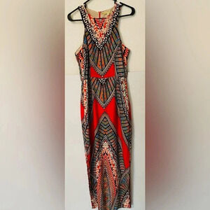 Gianni Bini boho pattern Maxi Dress size M